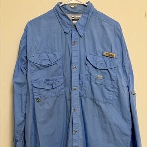 Columbia Men's Casual Button Down in Light Blue
